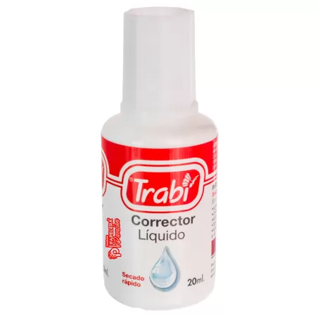 Corrector liquido frasco con pincel Trabi al solvente