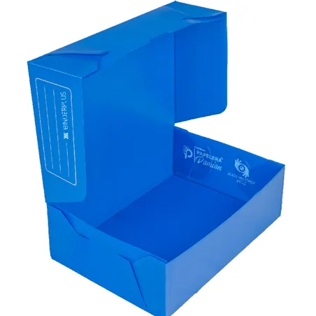 Cajas archivo plasticas oficio 12cm Binderplus tapa volcada Pack 25u