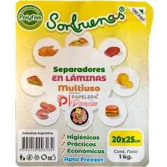 Folex 20x25 separadores de comida y freezer rollo de 1 kilogramo