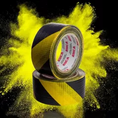 Cinta Demarcatoria amarillo y negro AUCA 48mm 30mt fibrada - Amarillo