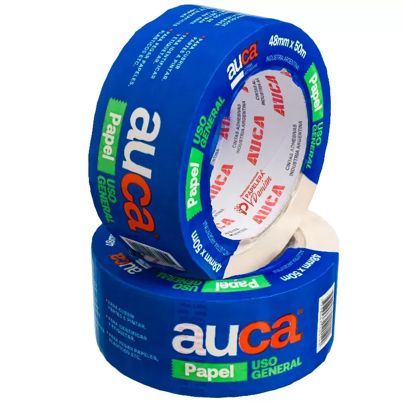 Cintas de papel 48mm AUCA 50 mt Caja de 18 rollos adhesiva