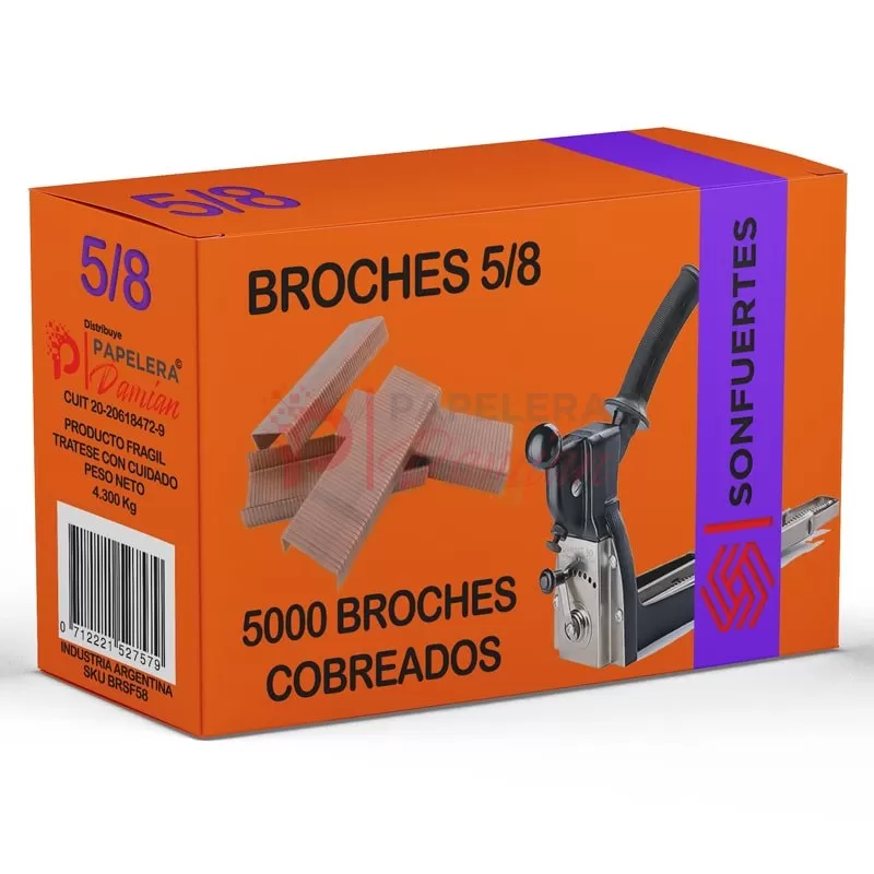 Broches 5/8 Cobreados x5000u Sonfuertes®