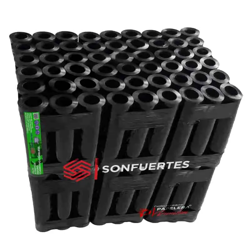 Film Stretch coreless negro cubritivo virgen 50cm para paletizar SonFuertes 3Kg Palet 80 rollos