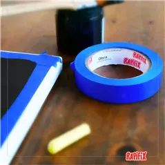 Cinta azul de enmascarar Papel Obra Rapifix Azul Uv 24 mm 40 metros usos