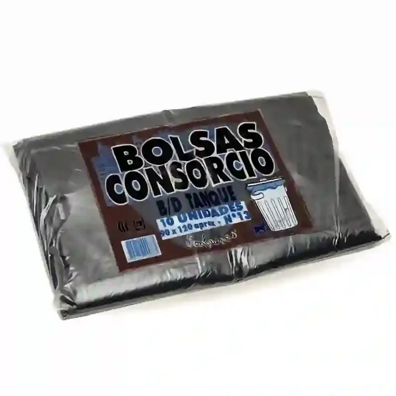 Bolsa de Residuo Consorcio 90 x 120 cm SonBuenas Tanque reforzada negras sobre de 10 bolsas