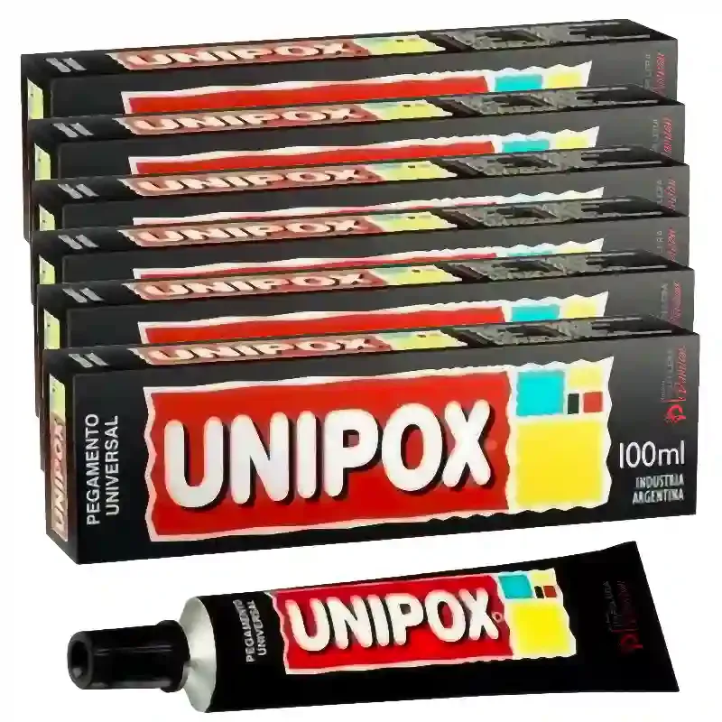 Unipox Pegamento universal pomo grande 100 ml Adhesivo Pack 6 unidades