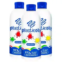 Plasticola blanca 1 litro pegamento adhesivo vinilico Pack 3 litros