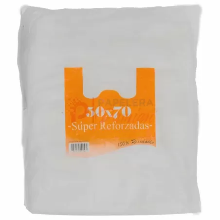 Bolsas Camiseta 50x70 Reforzadas Blanca Mamut alta densidad