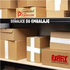 Cinta de embalaje de colores Rapifix adhesiva 48mm 50 metros Caja de 36 rollos blanco