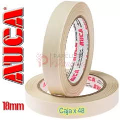 Cintas de papel 18mm AUCA 50 mt Caja de 48 rollos adhesiva