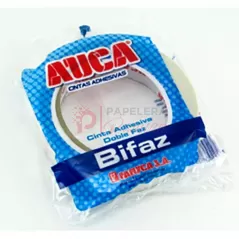 Cinta doble faz transparente o cinta bifaz transparente 18mm AUCA rollo de 25 metros