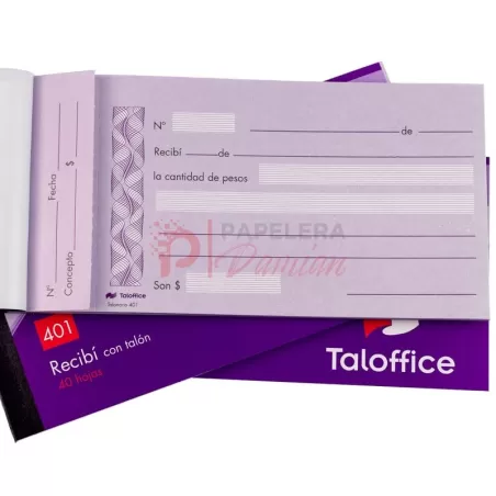 Recibo recibi chico mignon con talon Tal-Office 401