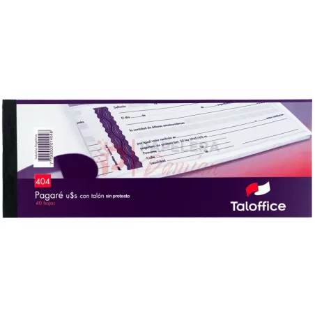 Pagare en dolares sin protesto Tal-Office 404 40 hojas talon