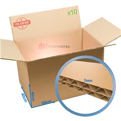 Caja cartón corrugado 60x40x40 doble triple pte 10u