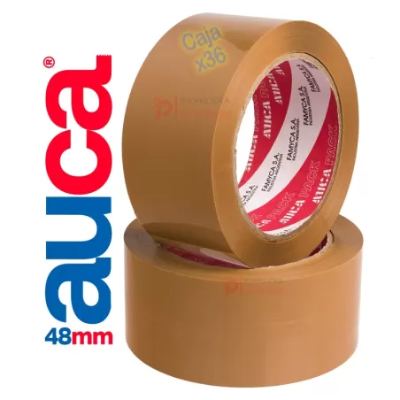 Cinta embalaje AUCA 48mm 100 metros adhesiva polipropileno Caja de 36 unidades Marron